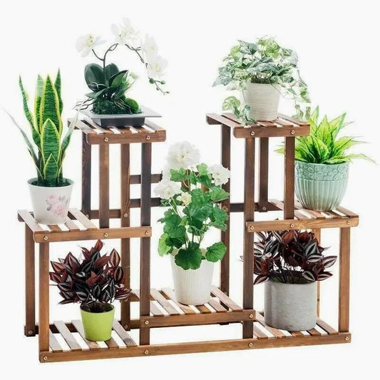 Premium Wooden Plant Stand Garden Planter Flower Pots Stand Shelf Indoor Outdoor everythingbamboo