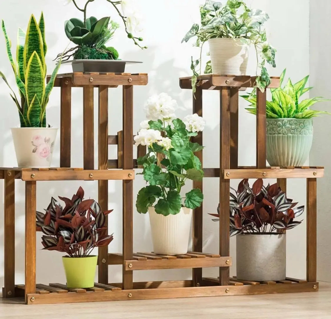 Premium Wooden Plant Stand Garden Planter Flower Pots Stand Shelf Indoor Outdoor everythingbamboo