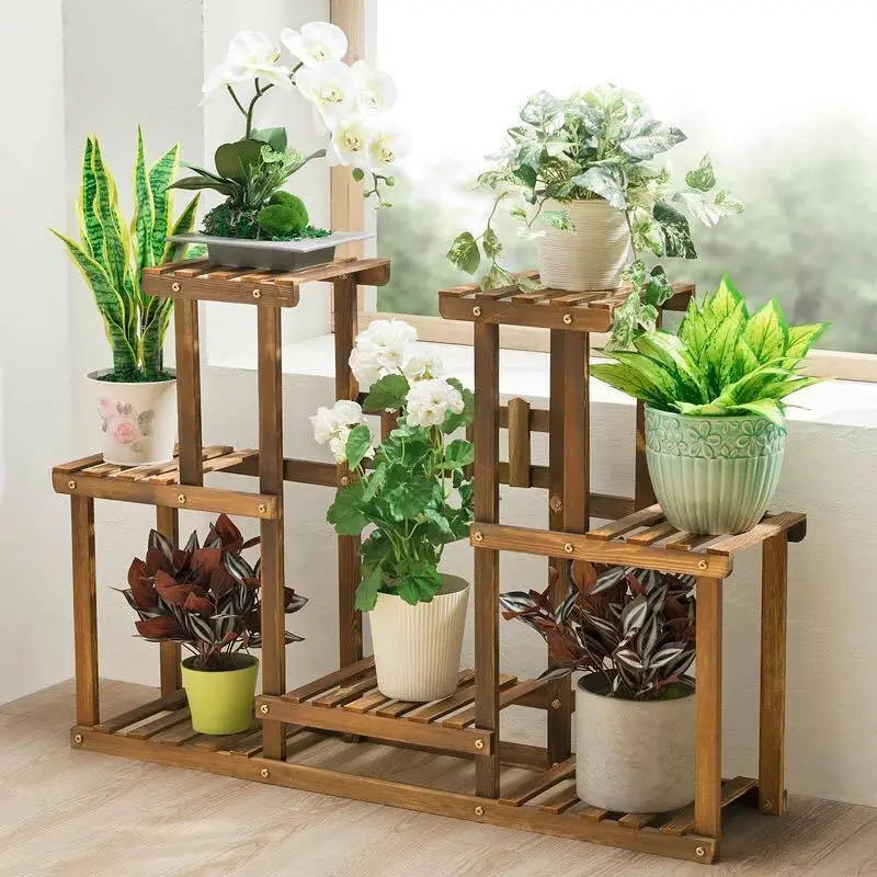 Premium Wooden Plant Stand Garden Planter Flower Pots Stand Shelf Indoor Outdoor everythingbamboo