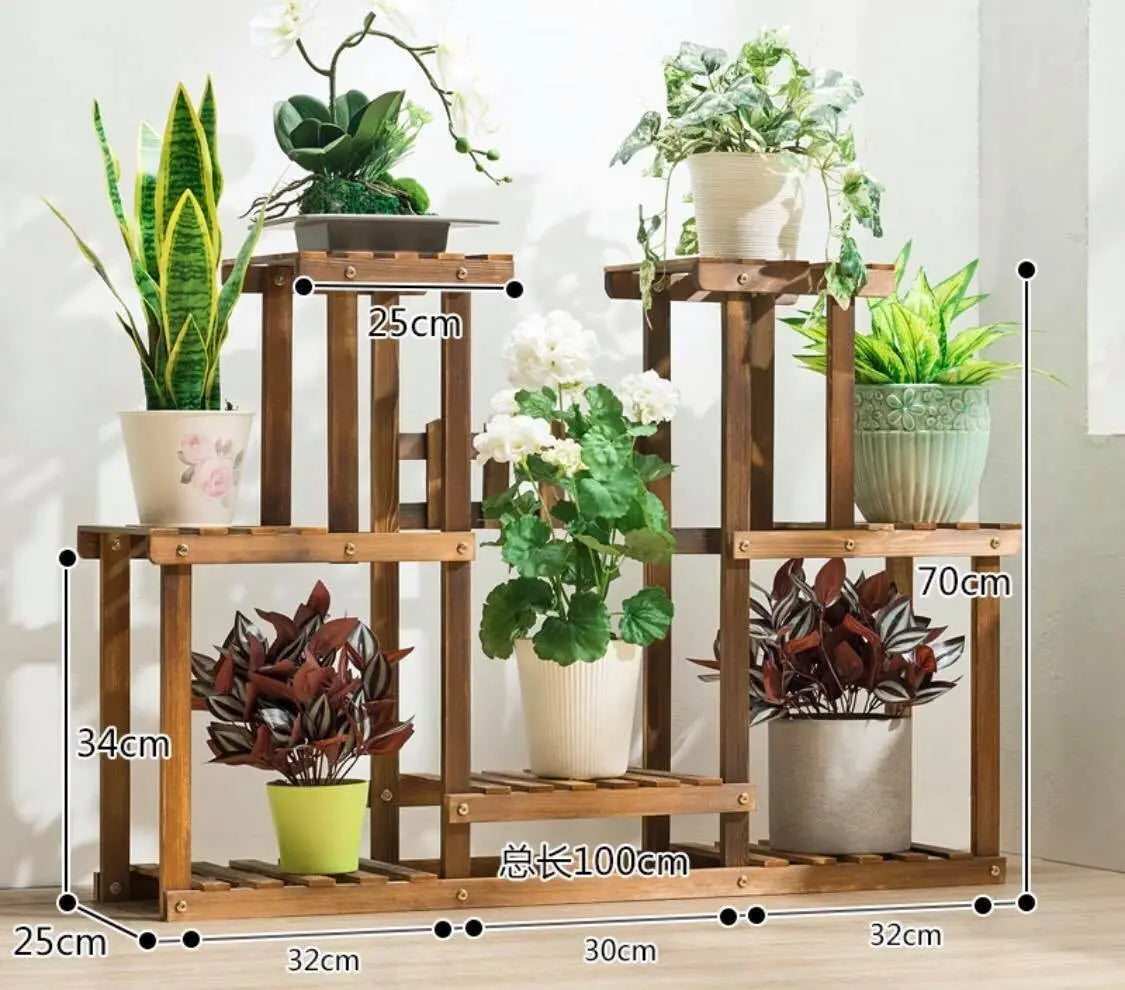 Premium Wooden Plant Stand Garden Planter Flower Pots Stand Shelf Indoor Outdoor everythingbamboo