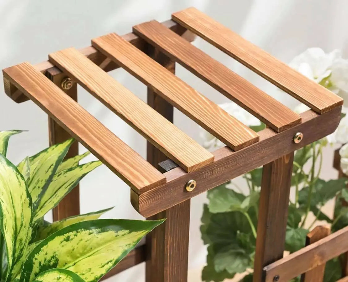 Premium Wooden Plant Stand Garden Planter Flower Pots Stand Shelf Indoor Outdoor everythingbamboo