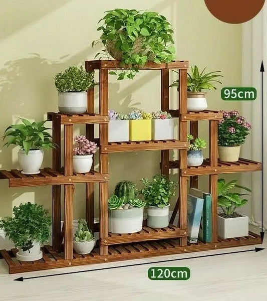 Premium Wooden Plant Stand Multi Tiers Indoor Outdoor Ladder Storage Garden everythingbamboo