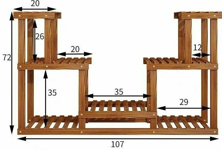 Premium Wooden Plant Stand Multi Tiers Indoor Outdoor Ladder Storage Garden everythingbamboo