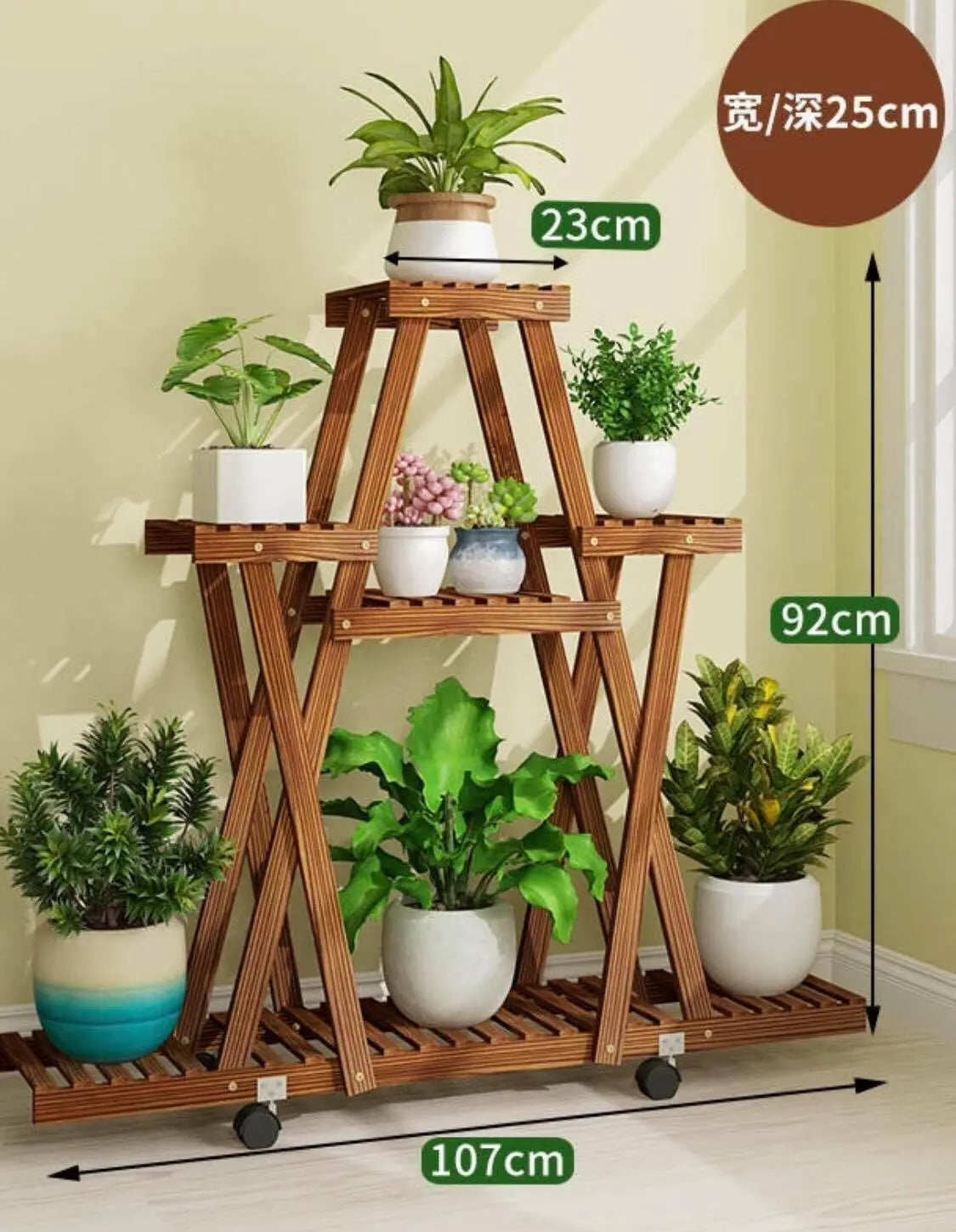 Premium Wooden Plant Stand Multi Tiers Indoor Outdoor Ladder Storage Garden everythingbamboo