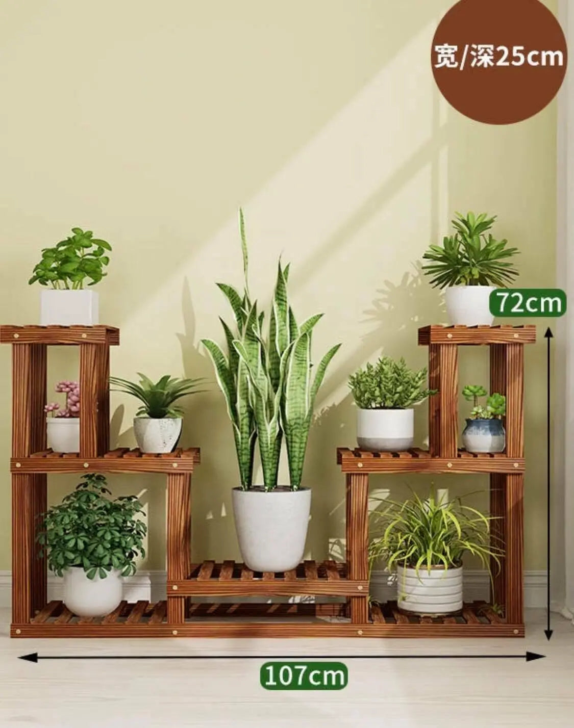 Premium Wooden Plant Stand Multi Tiers Indoor Outdoor Ladder Storage Garden everythingbamboo