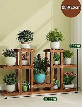 Premium Wooden Plant Stand Multi Tiers Indoor Outdoor Ladder Storage Garden everythingbamboo