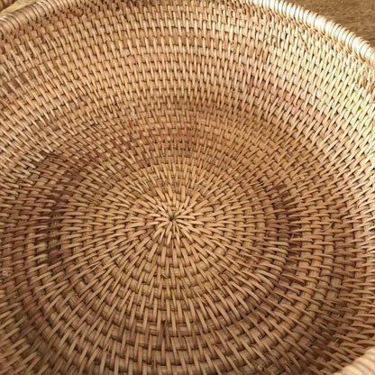 Rattan Basket 100% Handwoven Handmade Fruit Basket With Lid Artwork everythingbamboo