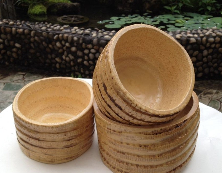 Round bamboo root natural fruit holder bowl bamboo multi-use creative handcraft everythingbamboo