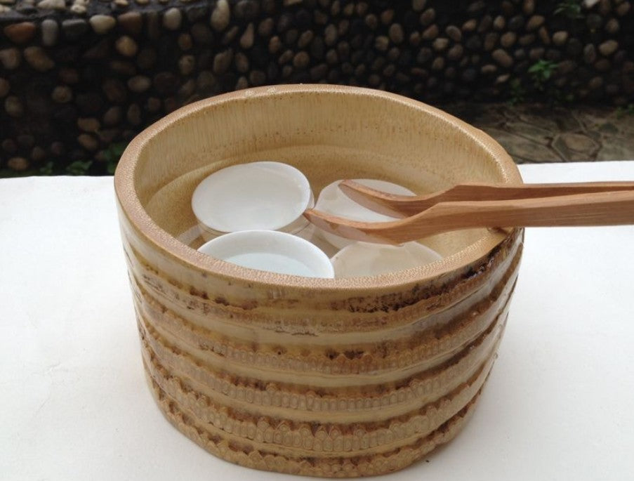 Round bamboo root natural fruit holder bowl bamboo multi-use creative handcraft everythingbamboo