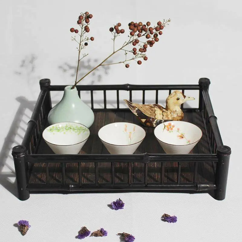 Serving Tray Natural Bamboo Handcrafted Handmade Coffee Tea Food Drinks Plate everythingbamboo