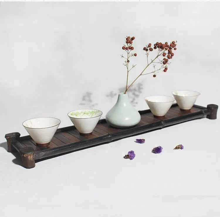 Serving Tray Natural Bamboo Handcrafted Handmade Coffee Tea Food Drinks Plate everythingbamboo