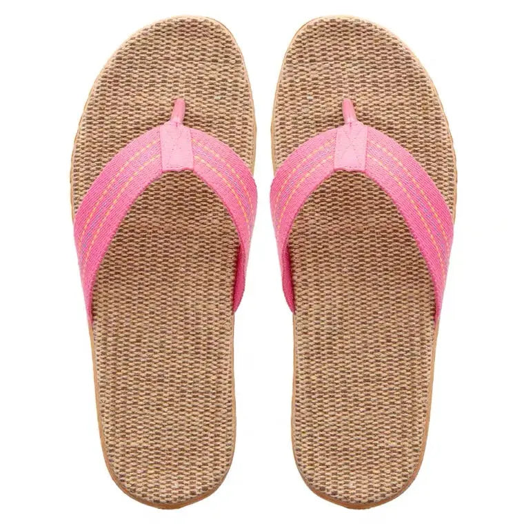 Slipper Women Men Casual Home Rattan Slipper Sandal Bamboo Linen Slippers Shoes Cooler Summer everythingbamboo