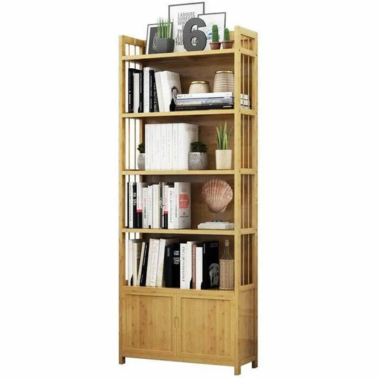 Solid Bamboo Bookcase Shelf Multi-Tiers Storage Organizer Modern Stylish everythingbamboo