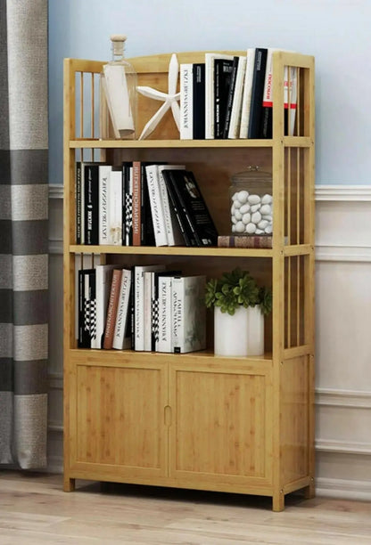 Solid Bamboo Bookcase Shelf Multi-Tiers Storage Organizer Modern Stylish everythingbamboo