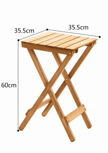 Solid Wooden Square Foldable Table Dining Study Balcony Indoor Outdoor everythingbamboo
