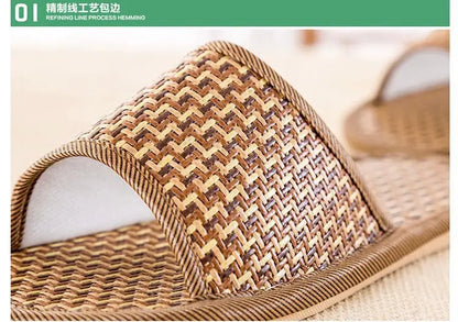 Summer Women Men Casual Home Rattan Slipper Sandal Bamboo Linen Slippers Shoes BSH01 Unbranded