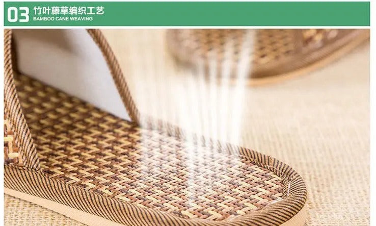 Summer Women Men Casual Home Rattan Slipper Sandal Bamboo Linen Slippers Shoes BSH01 Unbranded