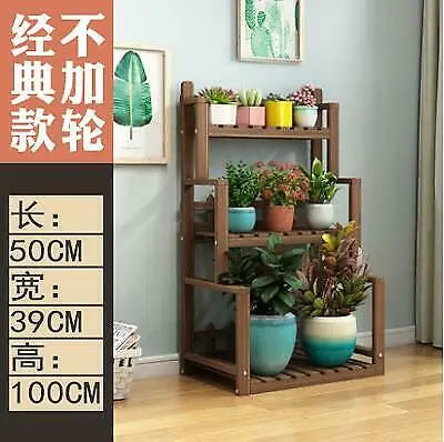 WOODEN SHELF PLANT STAND HANGING MUTI TIERS INDOOR OUTDOOR GARDEN PLANTER everythingbamboo