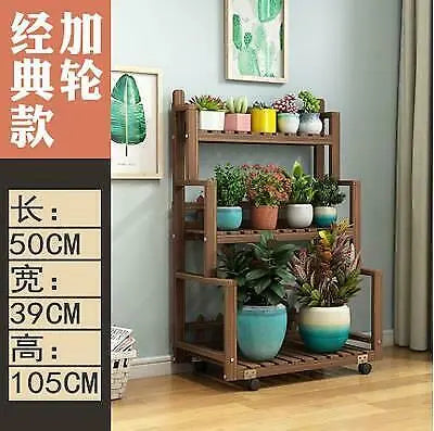 WOODEN SHELF PLANT STAND HANGING MUTI TIERS INDOOR OUTDOOR GARDEN PLANTER everythingbamboo