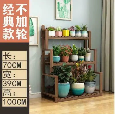 WOODEN SHELF PLANT STAND HANGING MUTI TIERS INDOOR OUTDOOR GARDEN PLANTER everythingbamboo