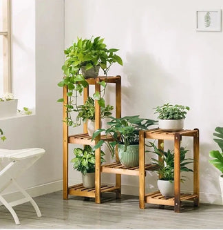 WOODEN SHELF PLANT STAND LADDER BOOK SHELF STORAGE ELEGANT MULTI CHOICE ...