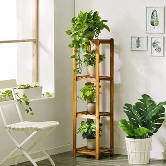 WOODEN SHELF PLANT STAND LADDER BOOK SHELF STORAGE ELEGANT MULTI CHOICE ...