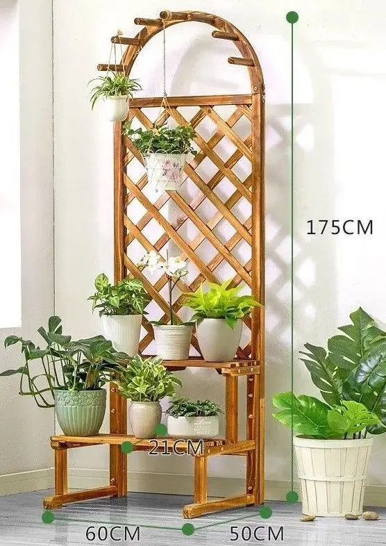 WOODEN SHELF PLANT STAND LADDER CREATIVE STORAGE ELEGANT DECORATION MULTI USE Unbranded