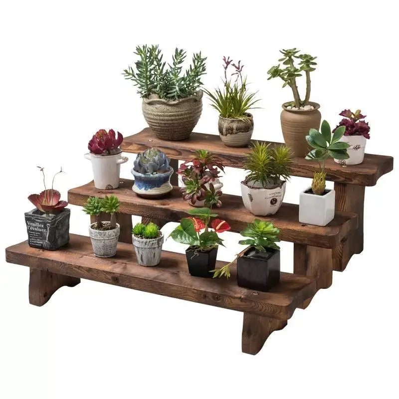 WOODEN SHELF PLANT STAND TIMBER STOOL LADDER MULTI CHOICE AND USE INDOOR OUTDOOR Unbranded