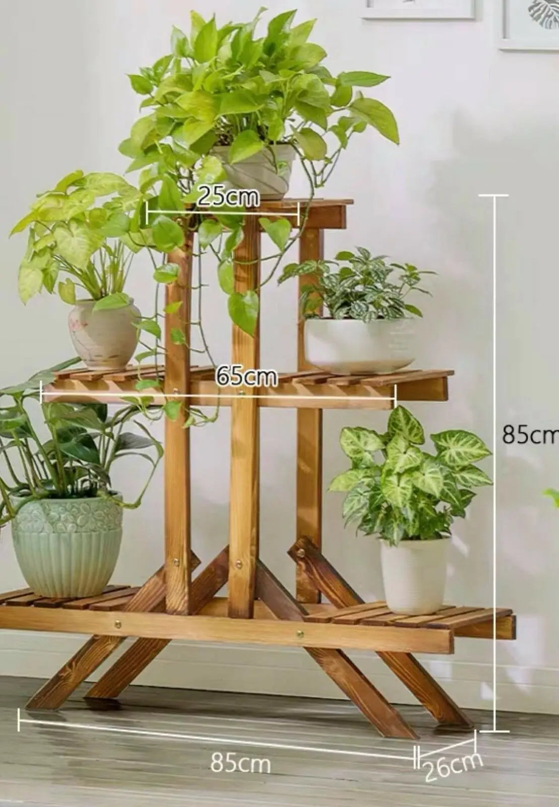 Wooden Plant Stand Flower Pot Shelf Indoor Outdoor Planter Multi Tiers Elegant everythingbamboo