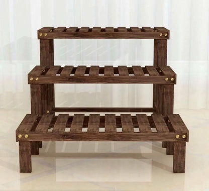 Wooden Plant Stand Ladder 3 Tiers Garden Pots Base Planter Indoor Outdoor everythingbamboo