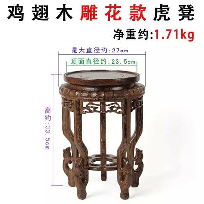 Wooden Plant Stand Sculpture Plant Stand Indoor Outdoor Home Decor Artwork 鸡翅木花座 everythingbamboo