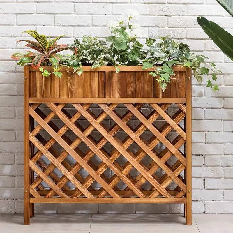 Wooden Plant Stand Trolly Display Rack Indoor Outdoor Space Saving StrongElegant everythingbamboo