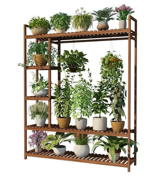 Wooden Premium Plant Stand Outdoor Indoor Balcony Multi-Layer Shelves Pot Stand everythingbamboo