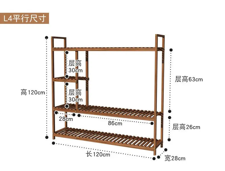 Wooden Premium Plant Stand Outdoor Indoor Balcony Multi-Layer Shelves Pot Stand everythingbamboo