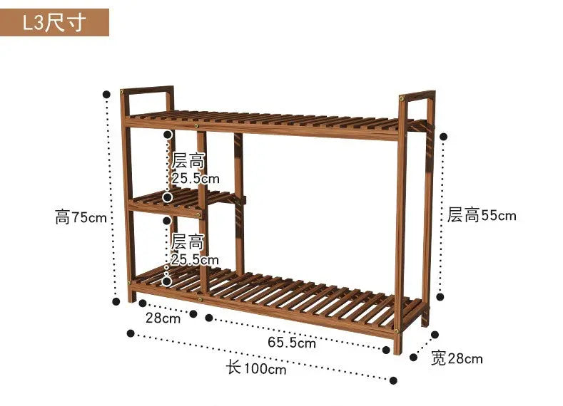 Wooden Premium Plant Stand Outdoor Indoor Balcony Multi-Layer Shelves Pot Stand everythingbamboo