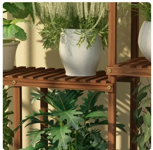 Wooden Premium Plant Stand Outdoor Indoor Balcony Multi-Layer Shelves Pot Stand everythingbamboo