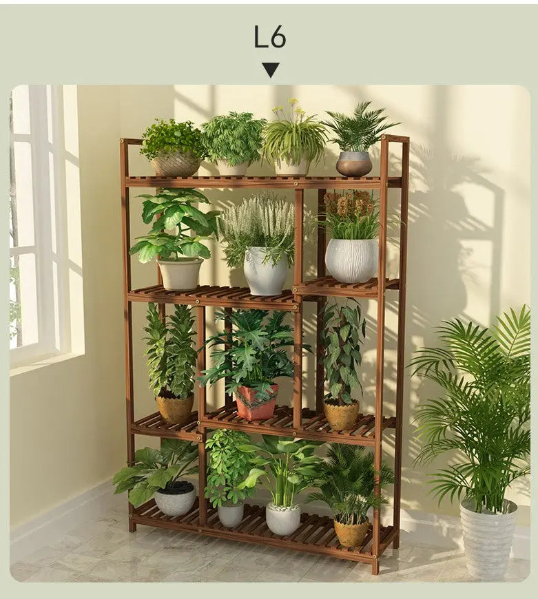 Wooden Premium Plant Stand Outdoor Indoor Balcony Multi-Layer Shelves Pot Stand everythingbamboo