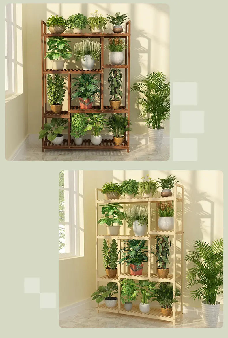 Wooden Premium Plant Stand Outdoor Indoor Balcony Multi-Layer Shelves Pot Stand everythingbamboo