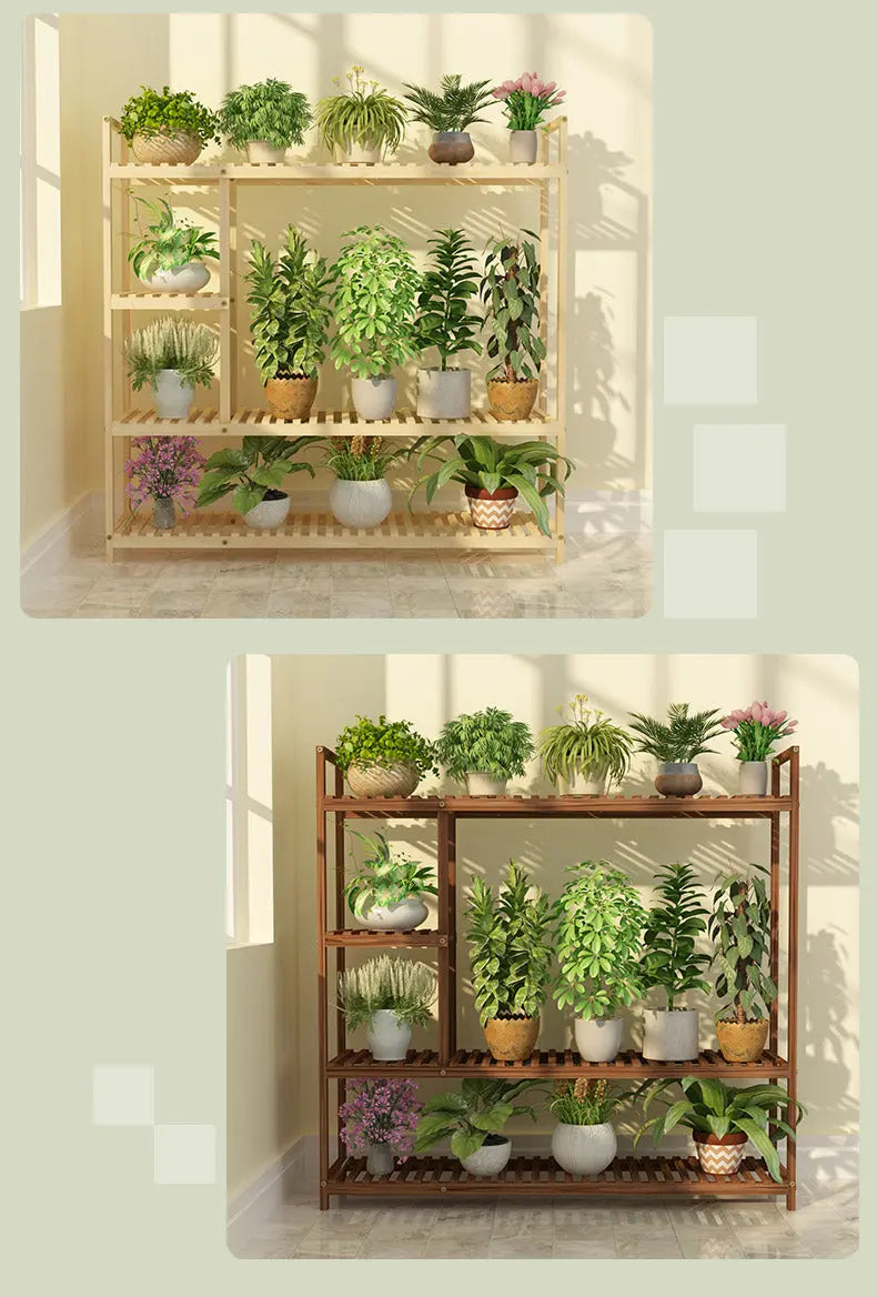 Wooden Premium Plant Stand Outdoor Indoor Balcony Multi-Layer Shelves Pot Stand everythingbamboo