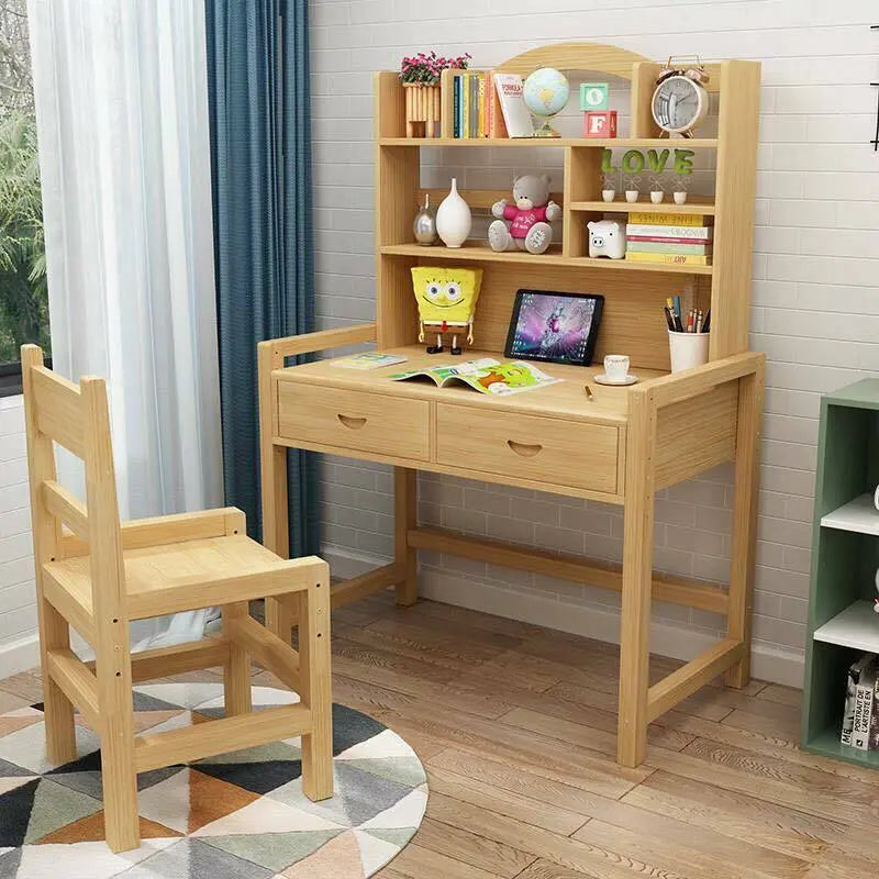 Wooden Table&Chair Set Children Kids Studying Table & Chair Set Healthy Solid everythingbamboo
