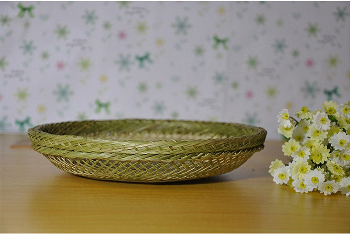 bamboo basket bowl handcraft woven duel-layer fruit food basket storage everythingbamboo