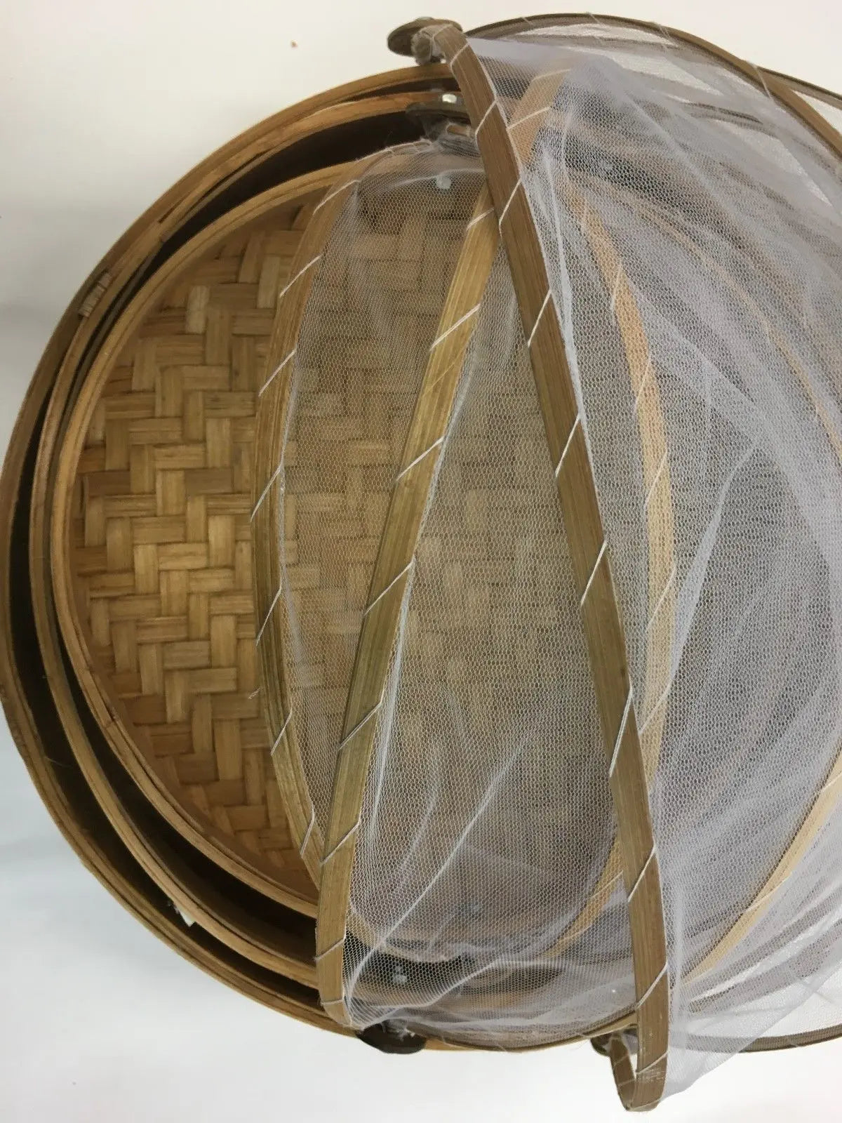 bamboo net basket set of 3 (S+M+L)  picnic gift basket keep out insects storage Everythingbamboo