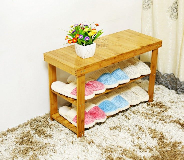 bamboo wood solid foot stool shoe rack garden shelf plants stand multiple use换鞋凳 Everythingbamboo