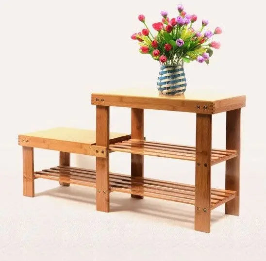 bamboo wooden shoes change stool foot stool rest stool strong, light 竹制方凳换鞋凳 Everythingbamboo