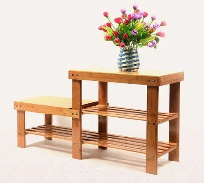 bamboo wooden shoes change stool foot stool rest stool strong, light 竹制方凳换鞋凳 Everythingbamboo