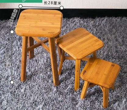 bamboo wooden stool rest stool fishing stool Square bamboo stool vase base 竹凳 everythingbamboo